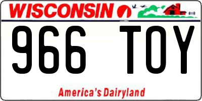 WI license plate 966TOY