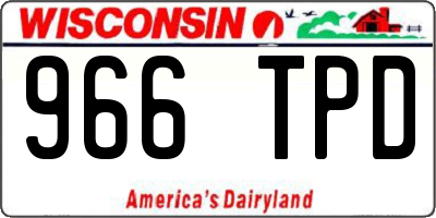 WI license plate 966TPD