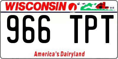 WI license plate 966TPT