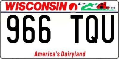 WI license plate 966TQU