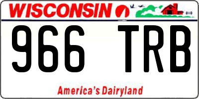 WI license plate 966TRB