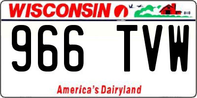 WI license plate 966TVW