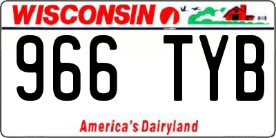 WI license plate 966TYB
