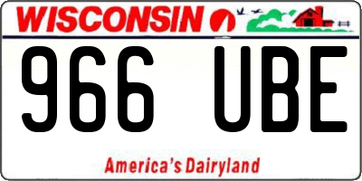 WI license plate 966UBE