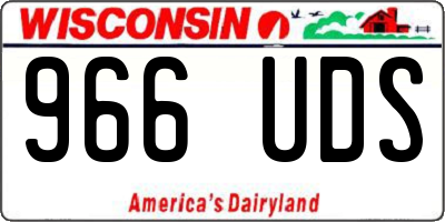 WI license plate 966UDS