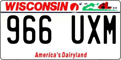 WI license plate 966UXM