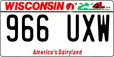 WI license plate 966UXW