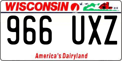 WI license plate 966UXZ