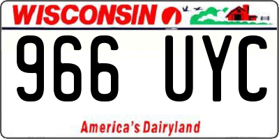 WI license plate 966UYC