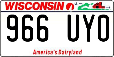WI license plate 966UYO