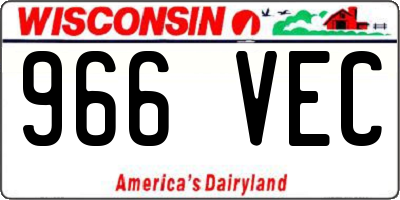 WI license plate 966VEC