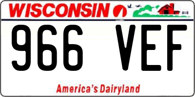 WI license plate 966VEF