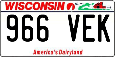 WI license plate 966VEK