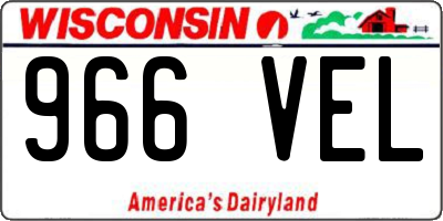 WI license plate 966VEL