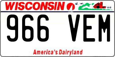 WI license plate 966VEM