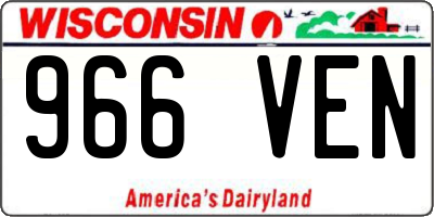WI license plate 966VEN
