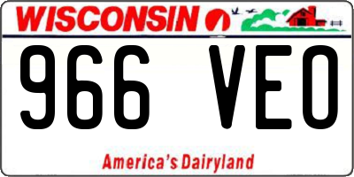 WI license plate 966VEO