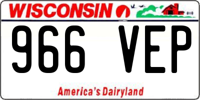 WI license plate 966VEP