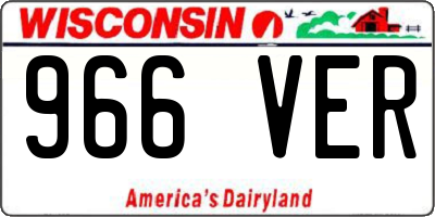 WI license plate 966VER