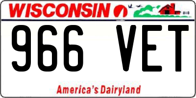 WI license plate 966VET
