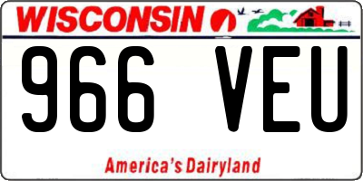 WI license plate 966VEU