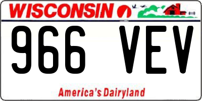WI license plate 966VEV