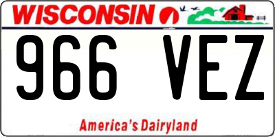 WI license plate 966VEZ