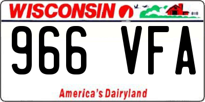 WI license plate 966VFA