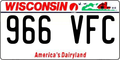 WI license plate 966VFC