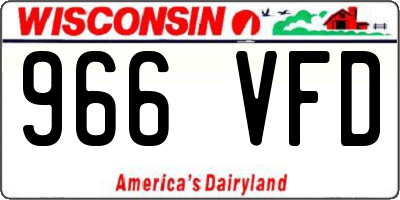 WI license plate 966VFD