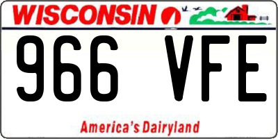 WI license plate 966VFE