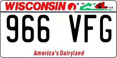 WI license plate 966VFG