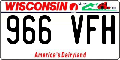 WI license plate 966VFH