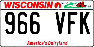 WI license plate 966VFK