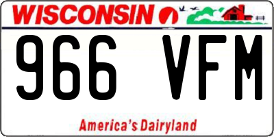 WI license plate 966VFM
