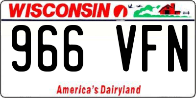 WI license plate 966VFN