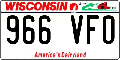 WI license plate 966VFO