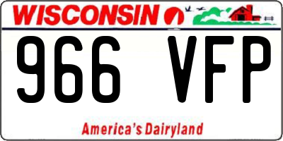 WI license plate 966VFP