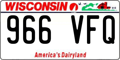 WI license plate 966VFQ