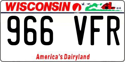 WI license plate 966VFR