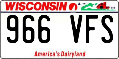 WI license plate 966VFS