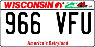 WI license plate 966VFU