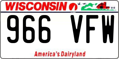 WI license plate 966VFW