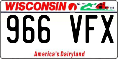 WI license plate 966VFX