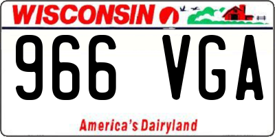 WI license plate 966VGA