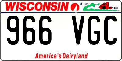 WI license plate 966VGC