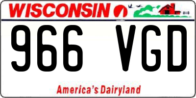 WI license plate 966VGD