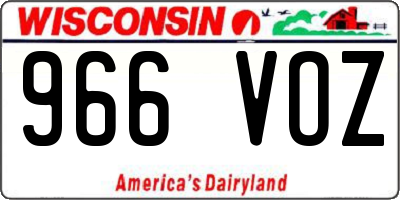 WI license plate 966VOZ