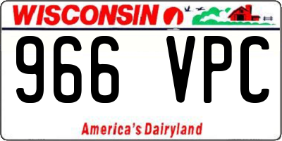 WI license plate 966VPC