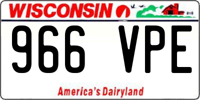 WI license plate 966VPE